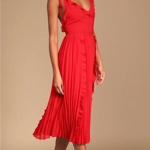 Lulu's Vibrant Red Asymmetrical Dress